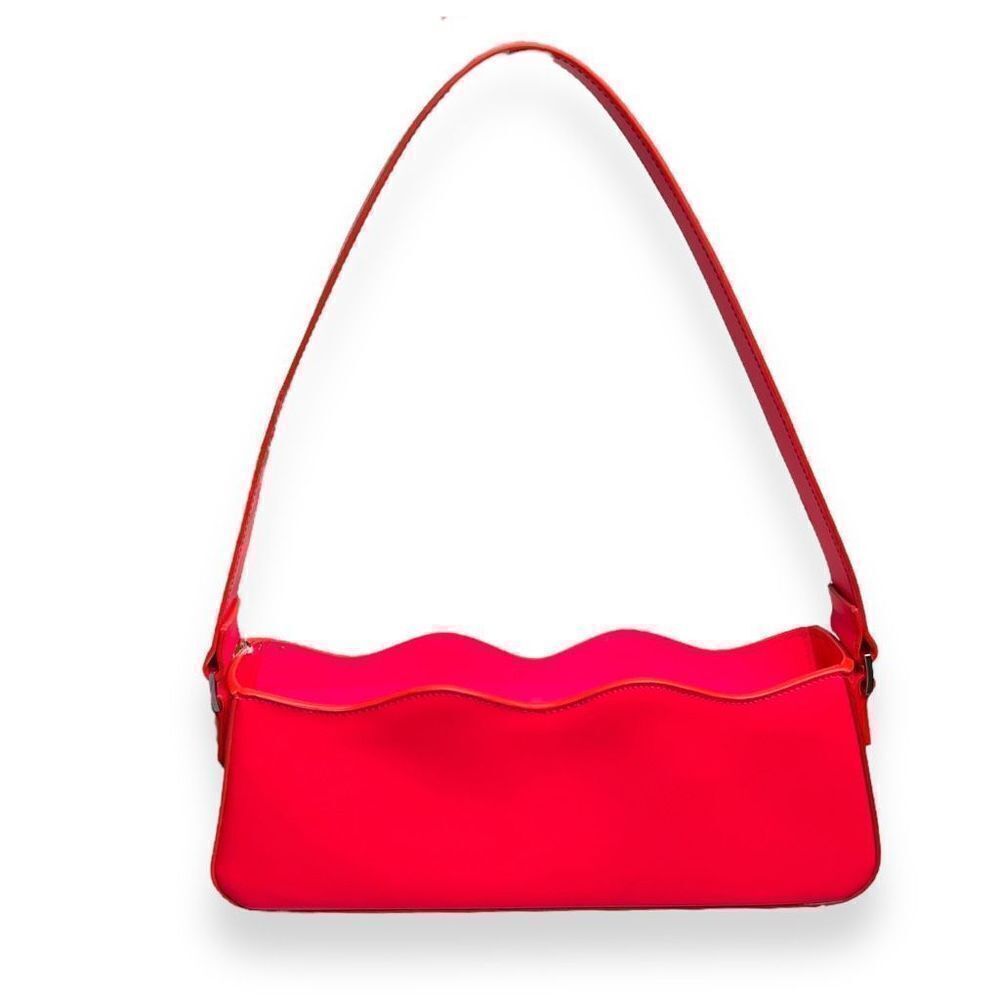 Mach and Mach Hot Pink Wave Baguette Leather Bag 100% Authentic - Picture 5 of 12